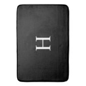 Tapis De Bain Monogramme Moderne Élégant Noir (devant Vertical)