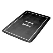 Tapis De Bain Monogramme Moderne Élégant Noir (Angle)