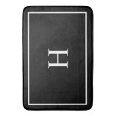 Tapis De Bain Monogramme Moderne Élégant Noir (devant Vertical)