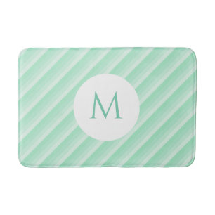 Tapis De Bain Monogramme moderne Modèle Monnaie Vert rayures te