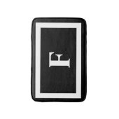 Tapis De Bain Monogramme moderne noir blanc gras minimaliste (Devant (Vertical))