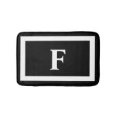 Tapis De Bain Monogramme moderne noir blanc gras minimaliste (Devant)