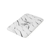 Tapis De Bain Monogramme moderne noir blanc noir (Angle)