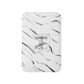 Tapis De Bain Monogramme moderne noir blanc noir (Devant (Vertical))