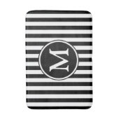 Tapis De Bain Monogramme Moderne Noir Et Blanc (Devant (Vertical))