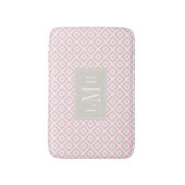 Tapis De Bain Monogramme moderne rose clair et beige (Devant (Vertical))
