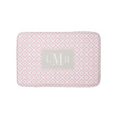 Tapis De Bain Monogramme moderne rose clair et beige (Devant)