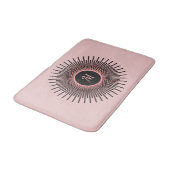 Tapis De Bain Monogramme moderne rose noir (Angle)