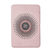 Tapis De Bain Monogramme moderne rose noir (Devant (Vertical))