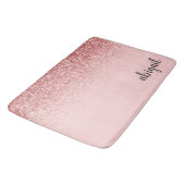 Tapis De Bain Monogramme moderne stylé rose rose Parties scintil (Angle)