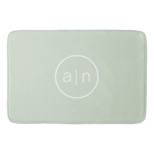 Tapis De Bain Monogramme moderne - Vert (Devant)