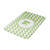 Tapis De Bain Monogramme moderne Vert Chevron rayures (Angle)