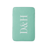 Tapis de bain monogrammé motif à petits pois à la  (Devant (Vertical))
