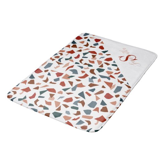 Tapis De Bain Monogramme Motif Brown moderne (Angle)