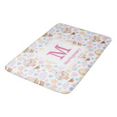 Tapis De Bain Monogramme Motif d'aquarelle moelleuse à air chaud (Angle)