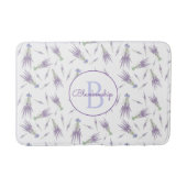Tapis De Bain Monogramme Motif de boîtes de fleurs de lavande sè (Devant)