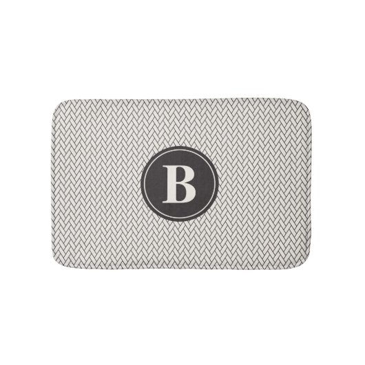 Tapis De Bain Monogramme Motif de tissage (Devant)