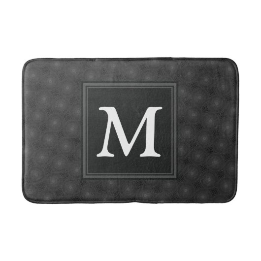 Tapis De Bain Monogramme motif des cercles de charbon (Devant)