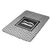 Tapis De Bain Monogramme Motif Diamant noir et blanc (Angle)