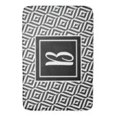 Tapis De Bain Monogramme Motif Diamant noir et blanc (devant Vertical)