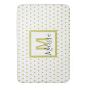 Tapis De Bain Monogramme Motif du cercle d'or blanc moderne (devant Vertical)
