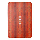 Tapis De Bain Monogramme motif rayures aztèques orange rustique (devant Vertical)