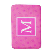 Tapis De Bain Monogramme motif rose chaud cercles (Devant (Vertical))