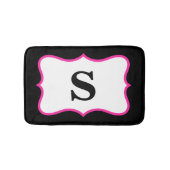 Tapis De Bain Monogramme noir blanc brillant rose (Devant)