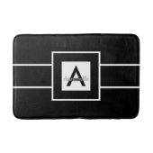 Tapis De Bain Monogramme noir blanc personnalisé (Devant)