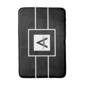 Tapis De Bain Monogramme noir blanc personnalisé (Devant (Vertical))
