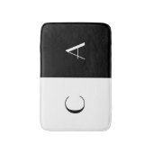 Tapis De Bain Monogramme noir et blanc (Devant (Vertical))