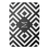 Tapis De Bain Monogramme noir et blanc (devant Vertical)