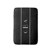 Tapis De Bain Monogramme noir et blanc (Devant (Vertical))