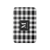Tapis De Bain Monogramme noir et blanc Plaid de buffle (Devant (Vertical))