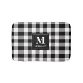 Tapis De Bain Monogramme noir et blanc Plaid de buffle (Devant)