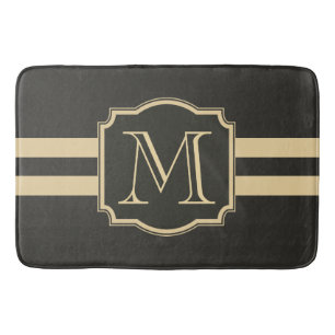 Tapis De Bain Monogramme noir et d'or
