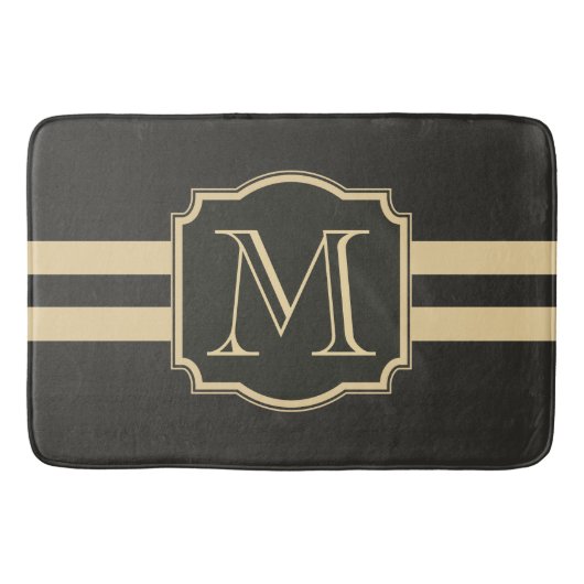 Tapis De Bain Monogramme noir et d'or (Devant)