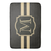 Tapis De Bain Monogramme noir et d'or (devant Vertical)