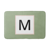 Tapis De Bain Monogramme noir Sage vert et blanc (Devant)