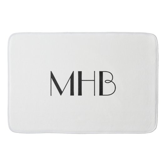 TAPIS DE BAIN MONOGRAMME NOIR SOLIDE CHIC DU BAIN MAT_WHITE (Devant)