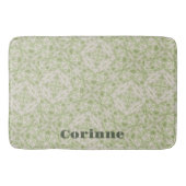 Tapis De Bain Monogramme Nom Sage Green Motif | (Devant)