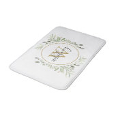 Tapis De Bain Monogramme Or Chic Élégant Script de verdure (Angle)