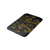 Tapis De Bain Monogramme Or Et Flore Noire (Angle)