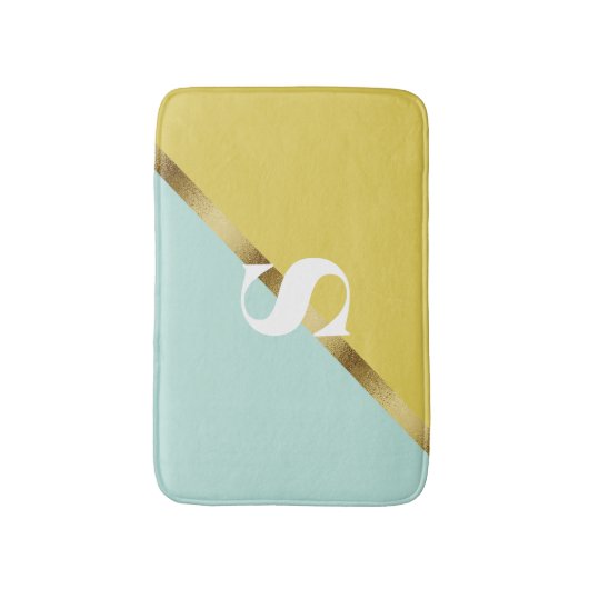 Tapis De Bain Monogramme or jaune clair (Devant (Vertical))