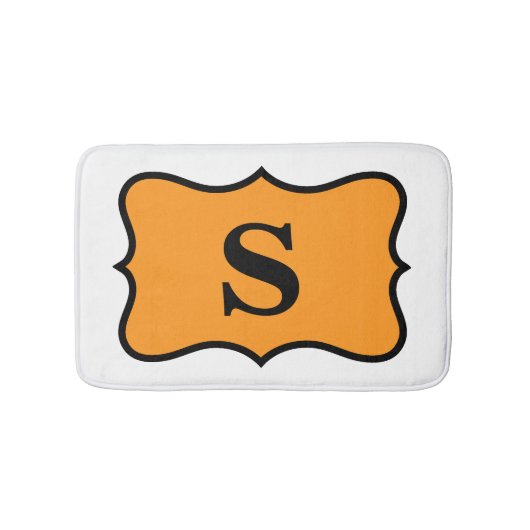 Tapis De Bain Monogramme orange blanc Accueil initial Décor (Devant)