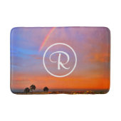 Tapis De Bain Monogramme Orange Blue Sunset Rainbow Photographie (Devant)