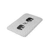 Tapis De Bain Monogramme Pair des éléphants noirs majestueux (Angle)