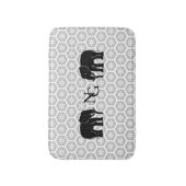 Tapis De Bain Monogramme Pair des éléphants noirs majestueux (Devant (Vertical))