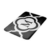 Tapis De Bain Monogramme personnalisable noir et blanc (Angle)