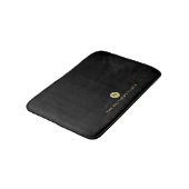 Tapis De Bain Monogramme personnalisé de luxe noir et or (Angle)
